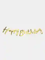 Золотой растяжка из букв Happy birthday для дня рождения