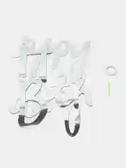 Серебряный растяжка из букв Happy birthday для дня рождения