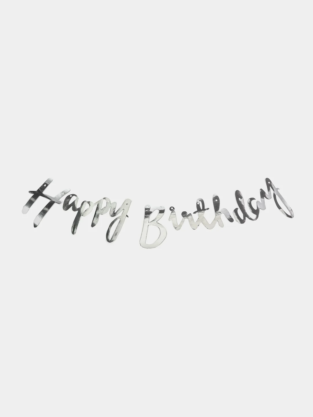 Серебряный растяжка из букв Happy birthday для дня рождения