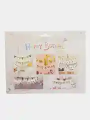 Хром растяжка из букв Happy birthday для дня рождения
