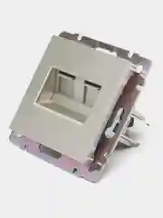 Розетка интернет встраиваемая RJ-45+RJ11 скрытой установки Werkel W1181006 серебряная