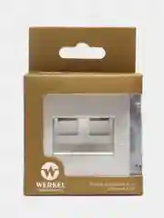 Розетка интернет встраиваемая RJ-45+RJ11 скрытой установки Werkel W1181006 серебряная