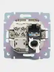 Розетка интернет встраиваемая RJ-45+RJ11 скрытой установки Werkel W1181006 серебряная