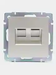 Розетка интернет встраиваемая RJ-45+RJ11 скрытой установки Werkel W1181006 серебряная