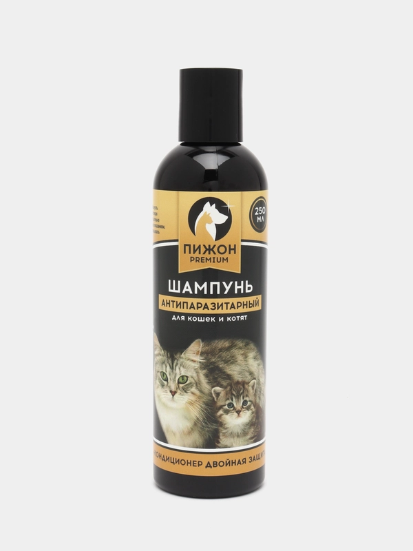 Шампунь "Пижон Premium" антипаразитарный для кошек и котят двойная защита, 250 мл