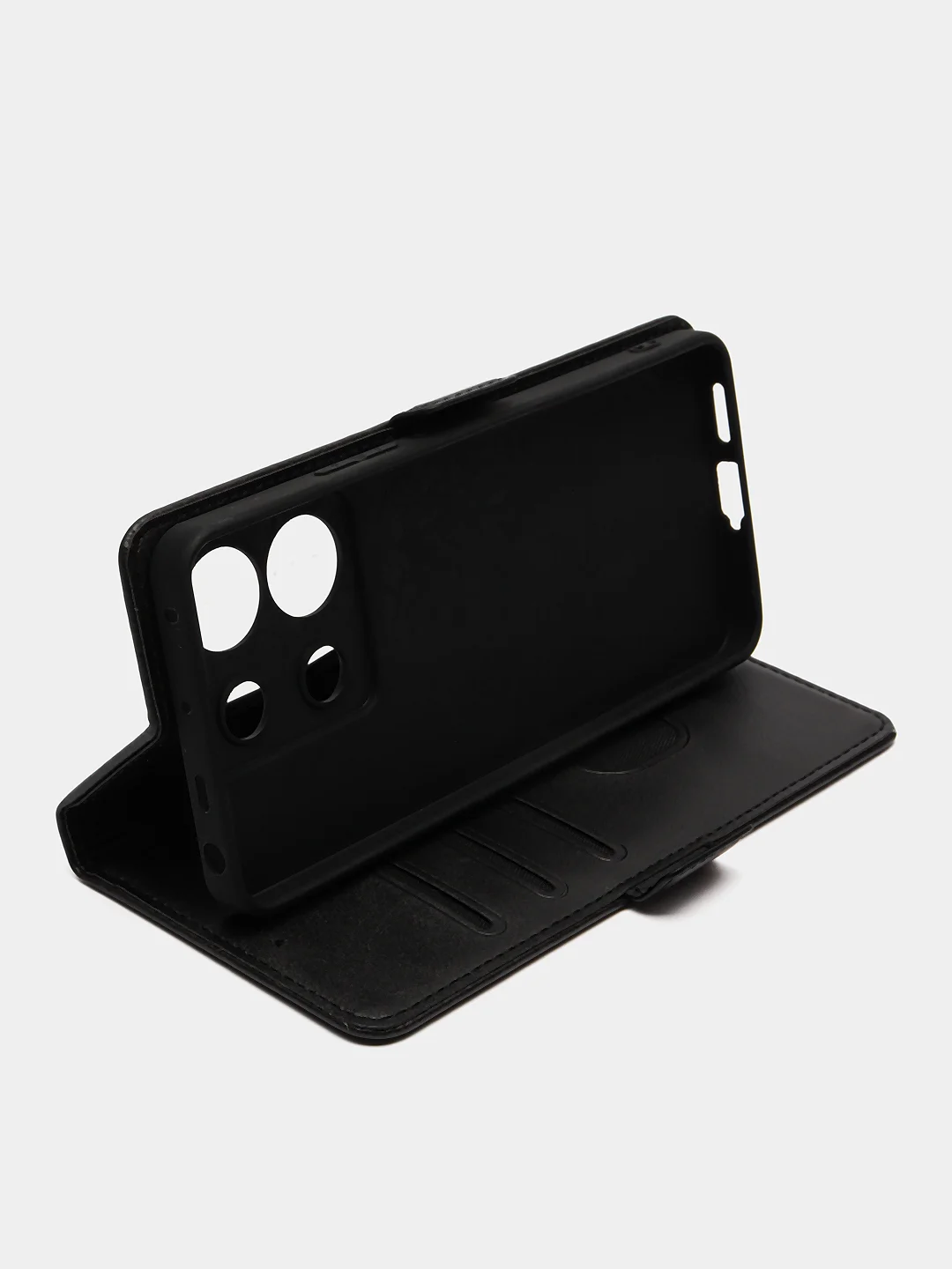 Черный чехол-книжка для Xiaomi Poco X6 (Сяоми Поко Х6) с боковым магнитом