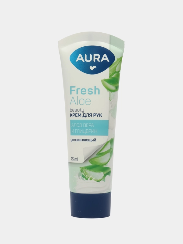 AURA BEAUTY Крем для рук Питательный с D-пантенолом, Увлажняющий с глицерином и алоэ 75мл