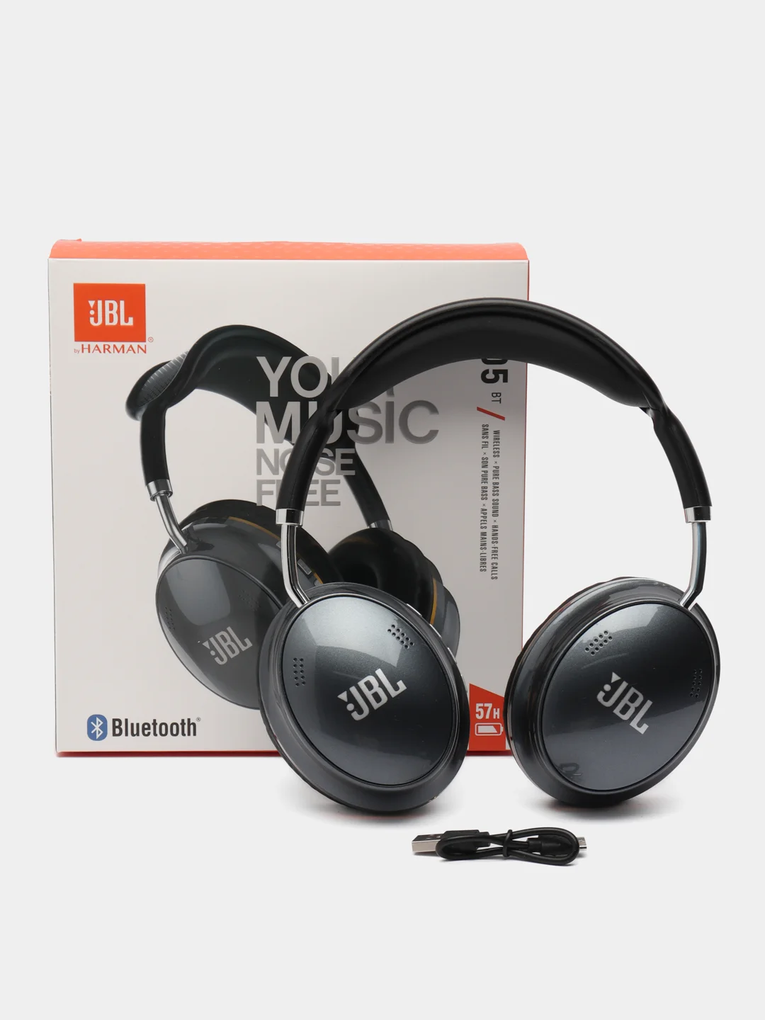 Белый наушники JBL JB 305 BT,  беспроводные, полноразмерные, с микрофоном