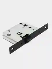 Черный ручка дверная VETTORE R06.081 с фиксатором  и врезным замком, Черный матовый