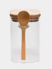 Набор стеклянных банок для хранения с бамбуковой крышкой / Банка для сыпучих продуктов