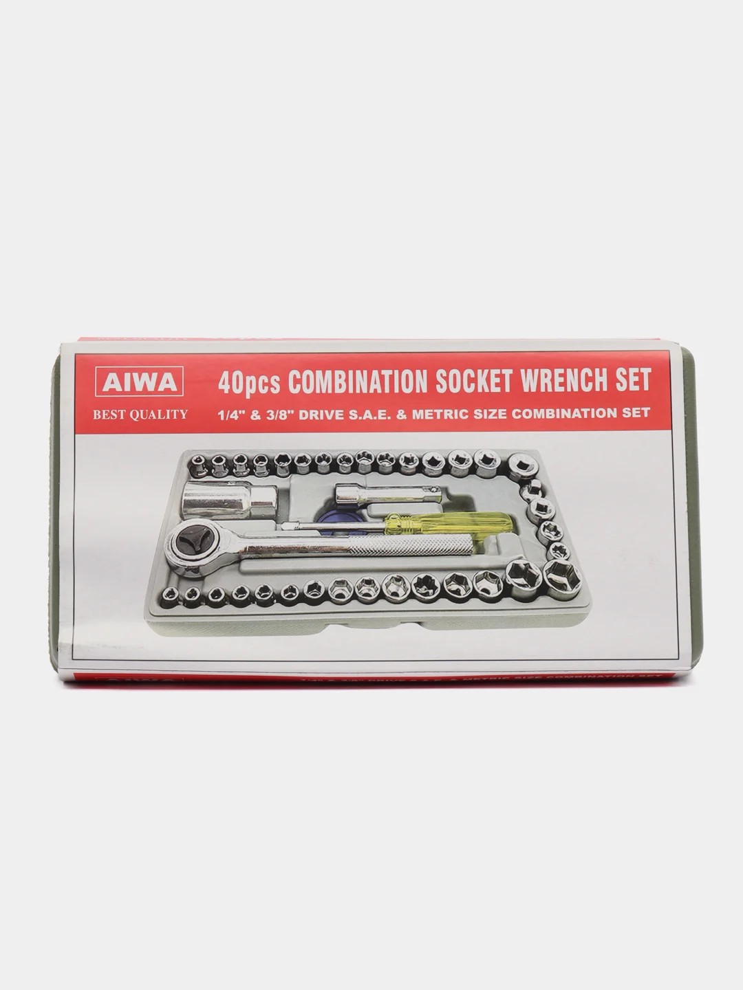 Набор головок 38пр 1/4" (головки, трещетка и отвертка) в кейсе AIWA