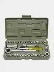 Набор головок 38пр 1/4" (головки, трещетка и отвертка) в кейсе AIWA