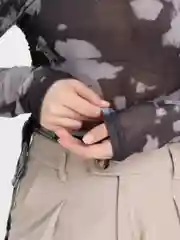 Серый сетчатый лонгслив, женский