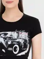 Черный футболка FS2199 "Ретро"