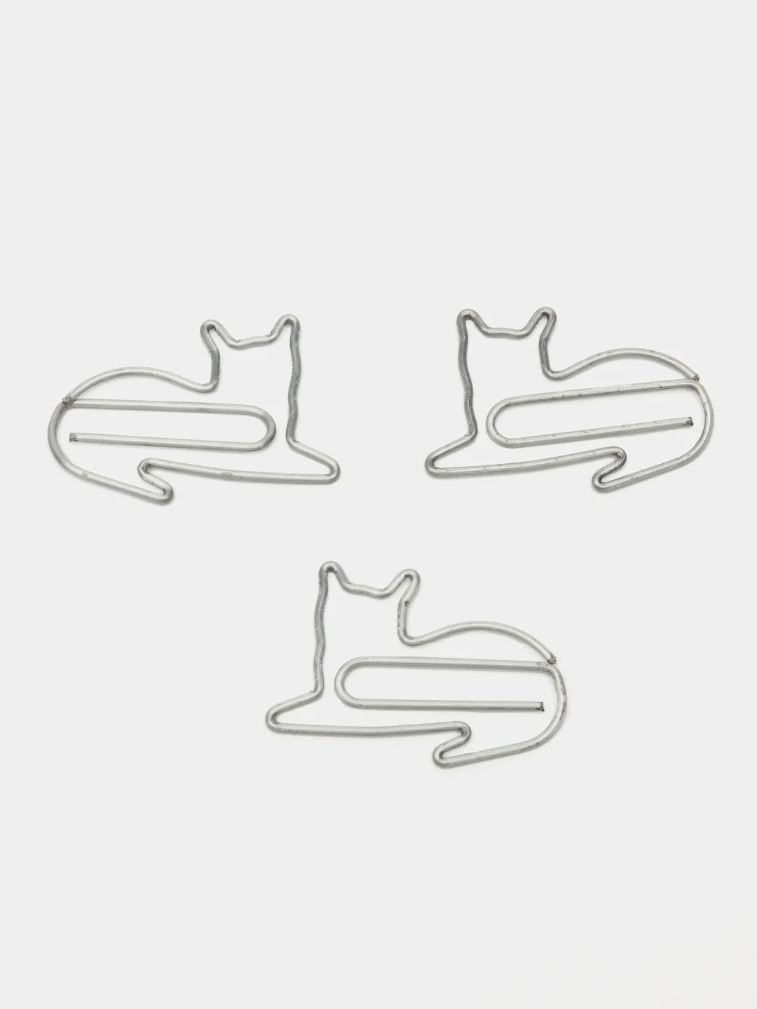 Серебряный скрепки фигурные в виде Кошки, 3шт