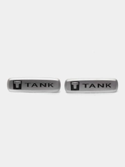 Комплект шильдиков металлических с эмблемой авто "Tank" и 4 винтовыми креплениями (Пара)