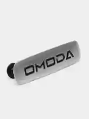Комплект шильдиков металлических с эмблемой авто "Omoda" и 4 винтовыми креплениями (Пара)