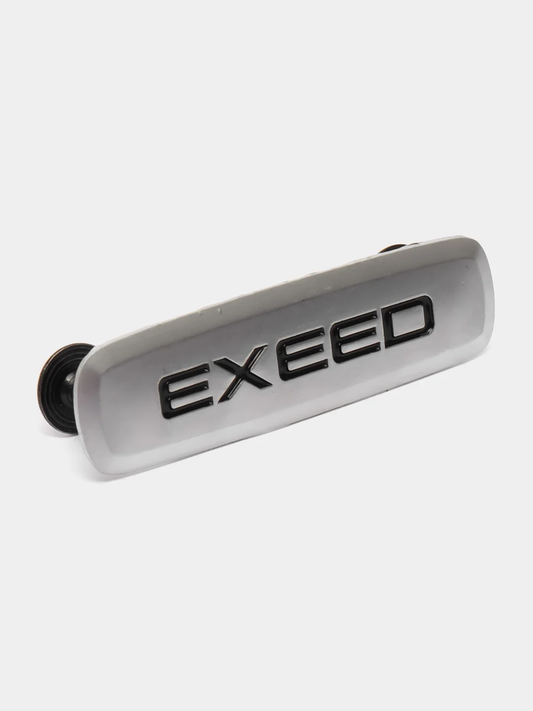 Комплект шильдиков металлических с эмблемой авто "Exeed" и 4 винтовыми креплениями (Пара)