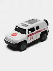 Машина металлическая Скорая помощь, 1:48, инерция, открываются двери, цвет белый