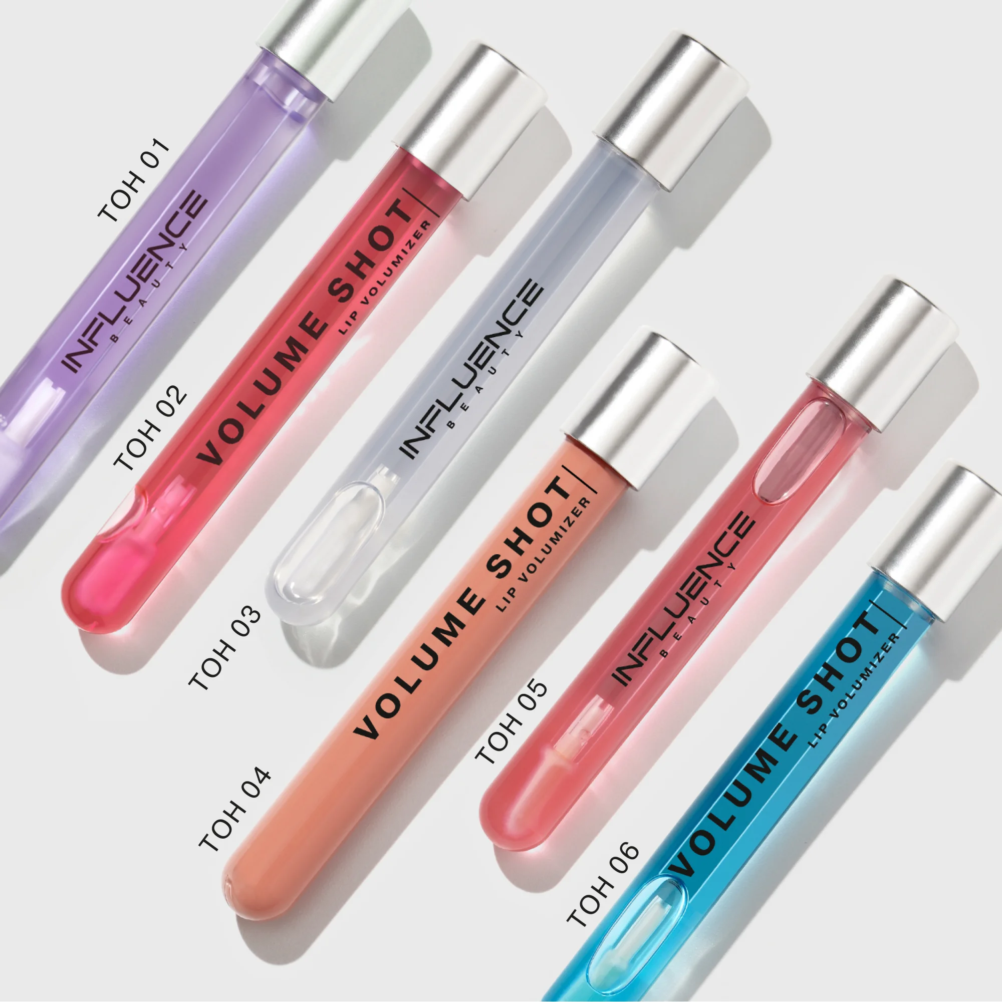 Блеск для объема губ Influence Beauty VOLUME SHOT, тон 01, полупрозрачный фиолетовый, 6 мл