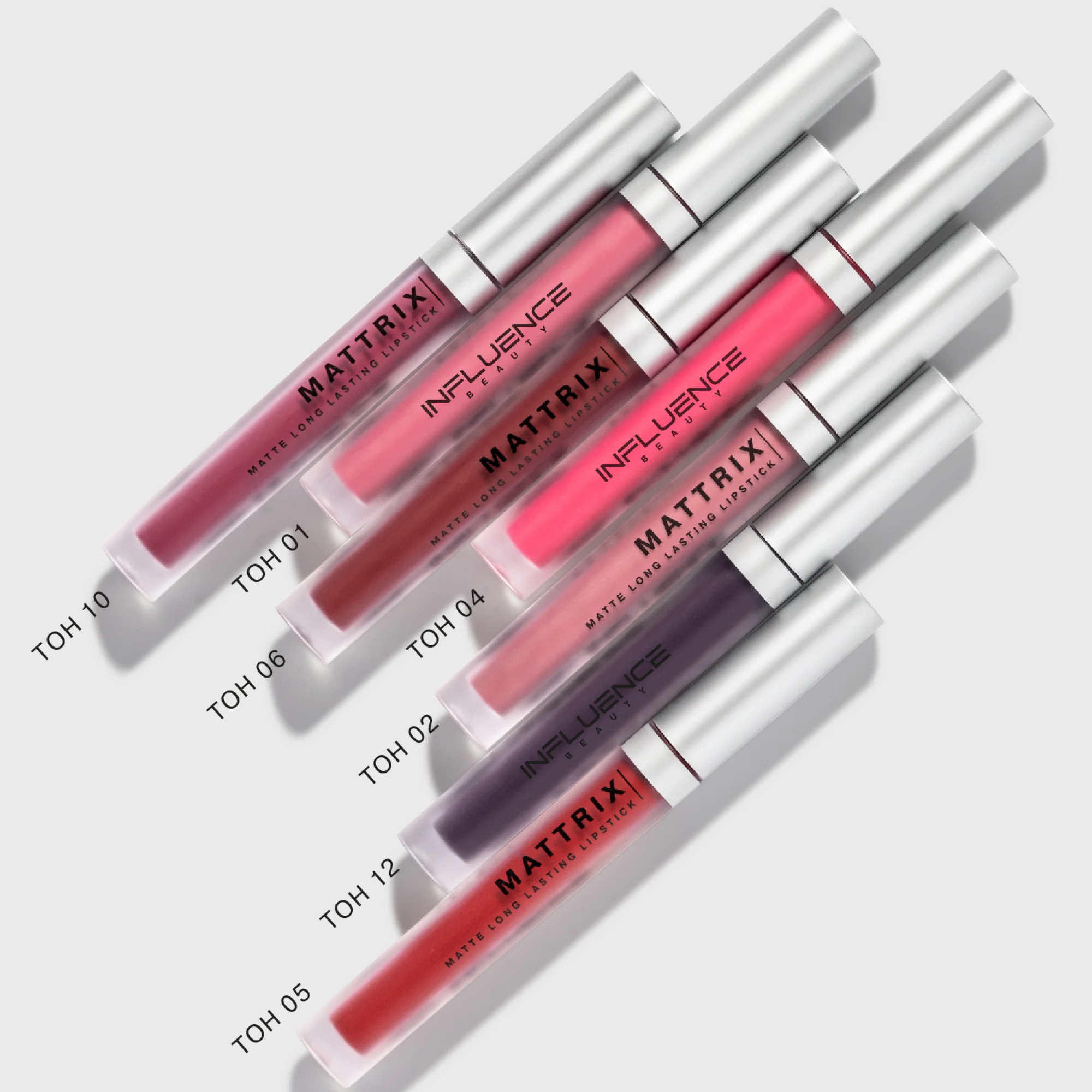 Жидкая матовая помада Influence Beauty MATTRIX, тон 12, темный фиолетово-бордовый, 1,8 мл