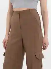 Белый брюки карго, льняные