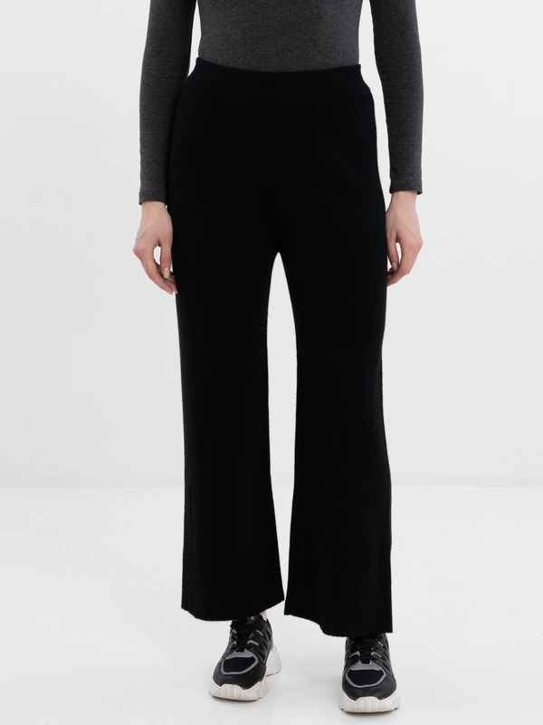 Черные шерстяные брюки на резинке, L- XXL
