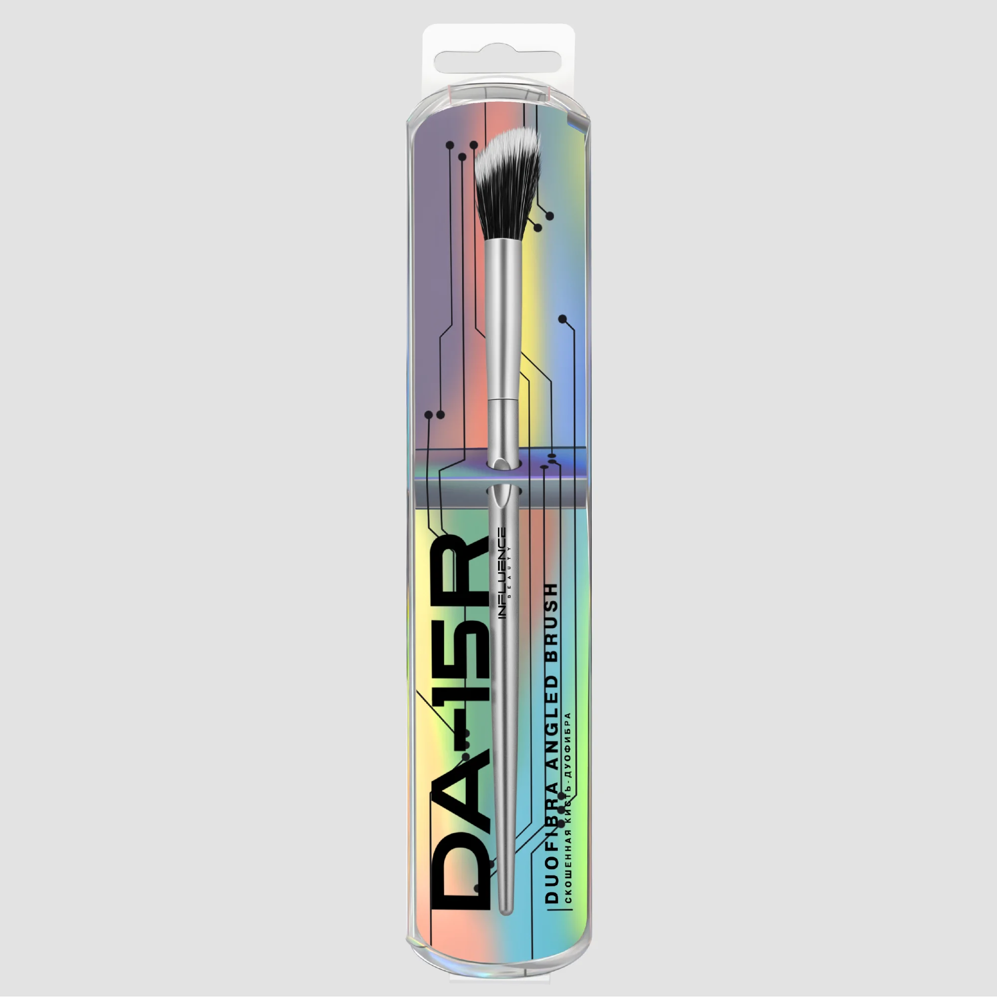 Скошенная кисть-дуофибра для лица Influence Beauty "DA15R", универсальная