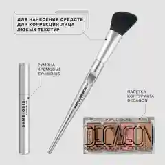 Мультифункциональная скошенная кисть Influence Beauty "MA-22R", для лица
