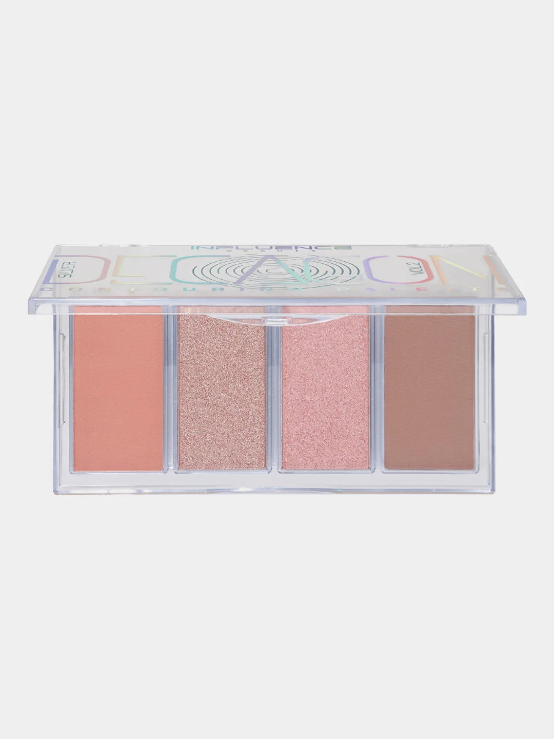 Палетка для контуринга Influence Beauty Silver Decagon, 4 оттенка, тон 02, 8,5 г