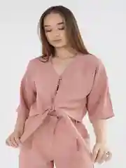 Пудровый костюм женский летний
