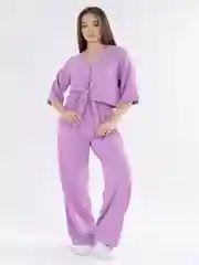 Сиреневый костюм женский летний
