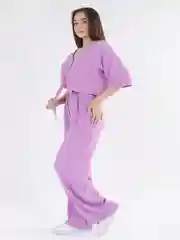 Сиреневый костюм женский летний