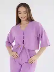 Сиреневый костюм женский летний