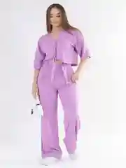 Сиреневый костюм женский летний