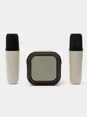 Молочный беспроводная портативная караоке колонка с микрофонами Bluetooth колонка с led подсветкой