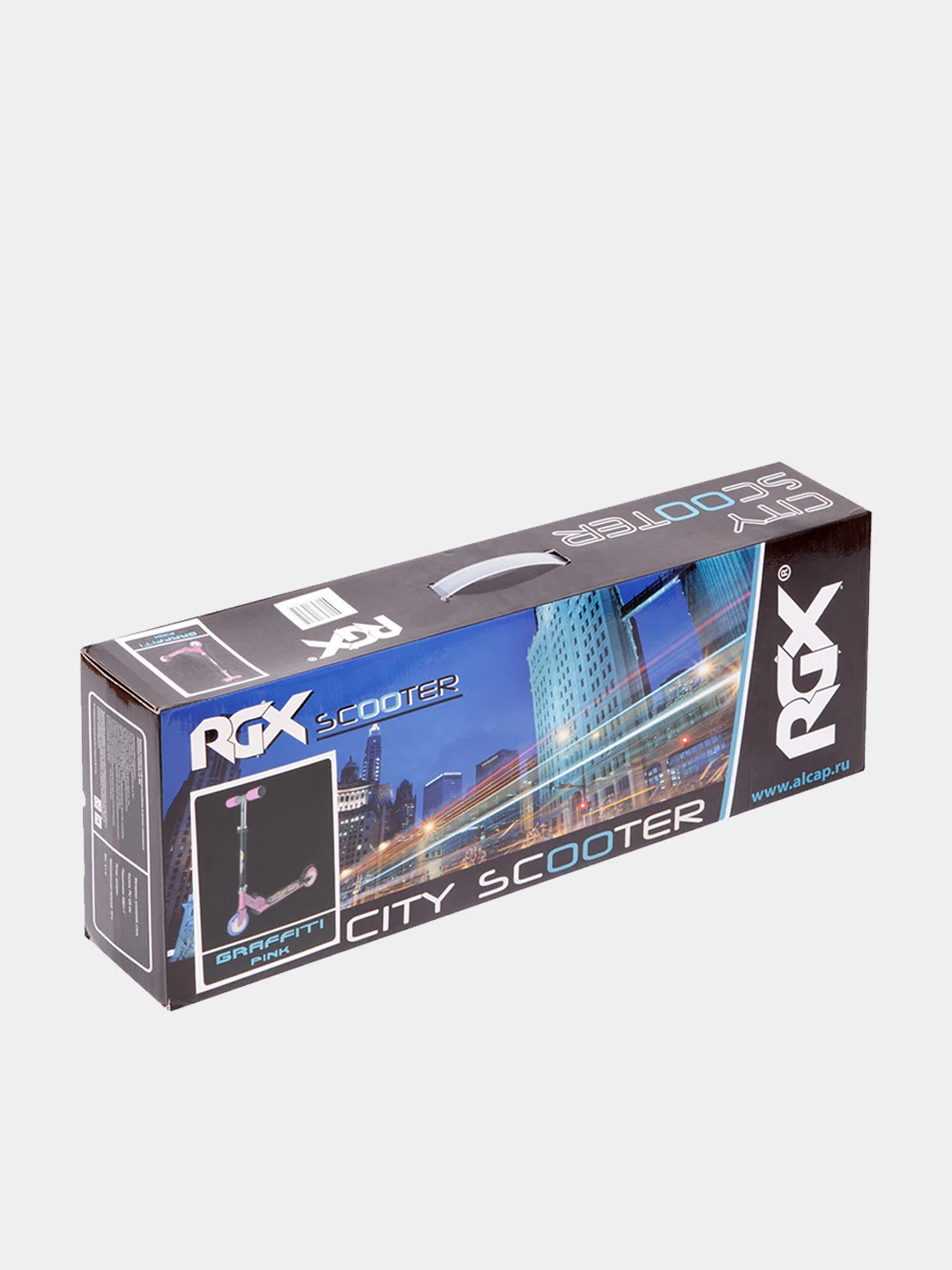 Розовый самокат детский RGX GRAFFITI, рост 115-155 см, колеса 125 мм