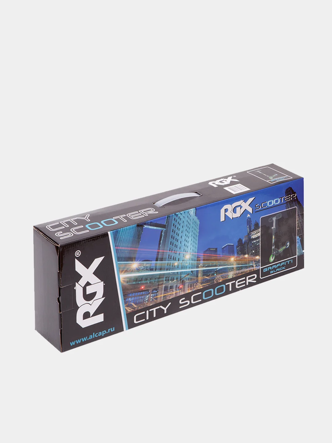 Черный самокат детский RGX GRAFFITI, рост 115-155 см, колеса 125 мм