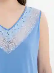 Голубой женская ночная сорочка из хлопка