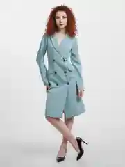 Бирюзовый платье пиджак женский