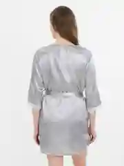 Серый меланж халат и сорочка ночная, женский комплект домашний, атласный, сатиновый, пеньюар беременным