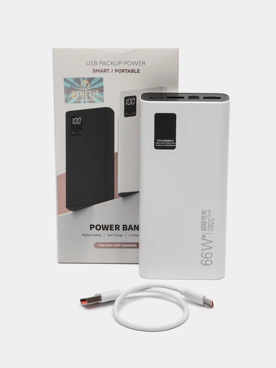 Белый сверх быстрая зарядка, повербанк, 66 Вт, 30000mAh, внешний аккумулятор, PD20W+QC3.0