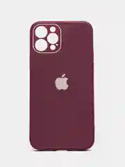 Багровый чехол iPhone 11, 12, 13 Pro Max, 14 Plus, твердый пластиковый глянцевый под стекло