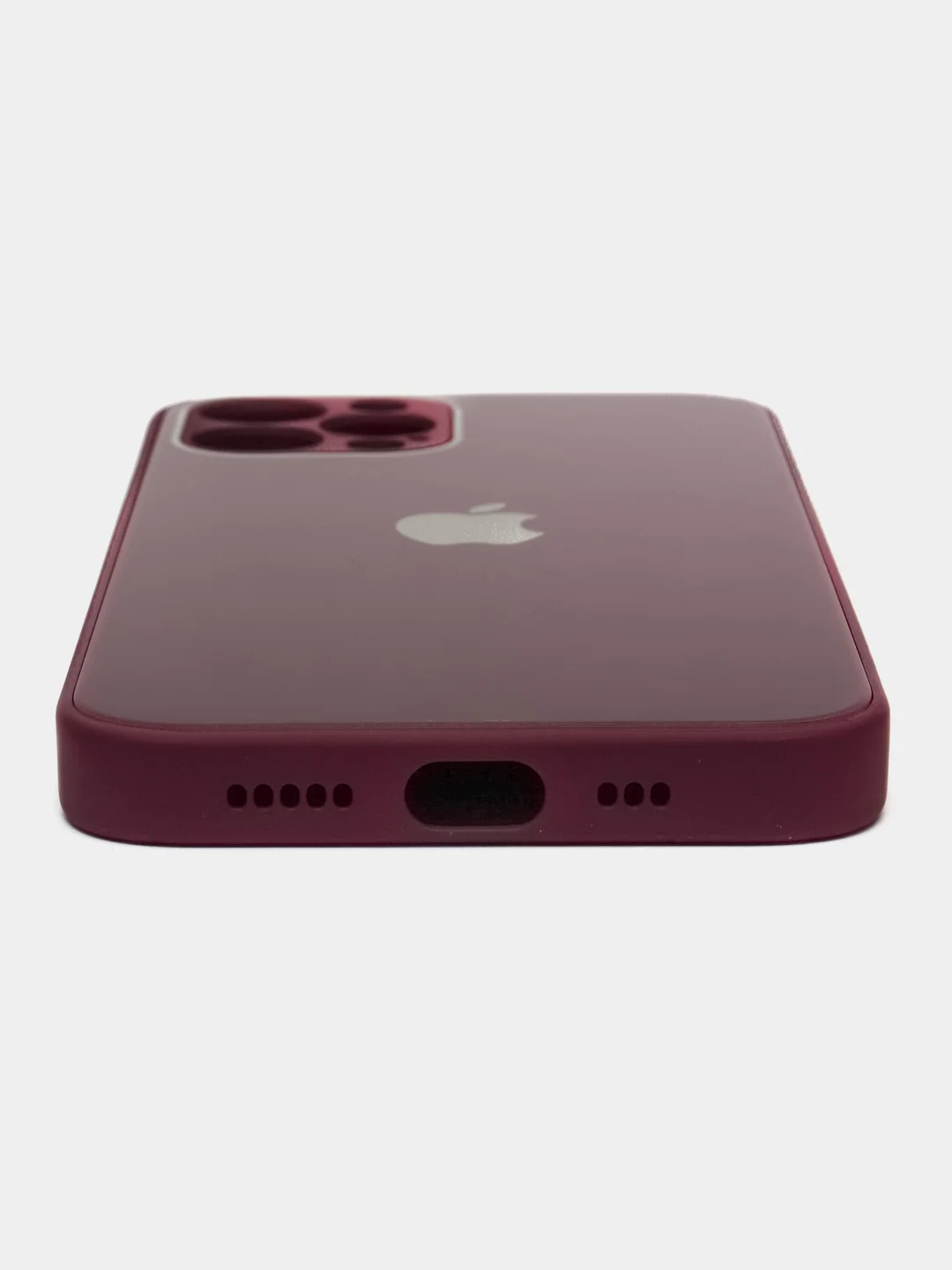 Багровый чехол iPhone 11, 12, 13 Pro Max, 14 Plus, твердый пластиковый глянцевый под стекло