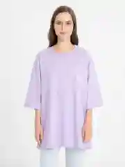 Лавандовый футболка женская, оверсайз, удлиненная