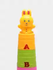 Игровой набор Пирамида: 6 стаканчиков, 1 игрушка (зайчик)