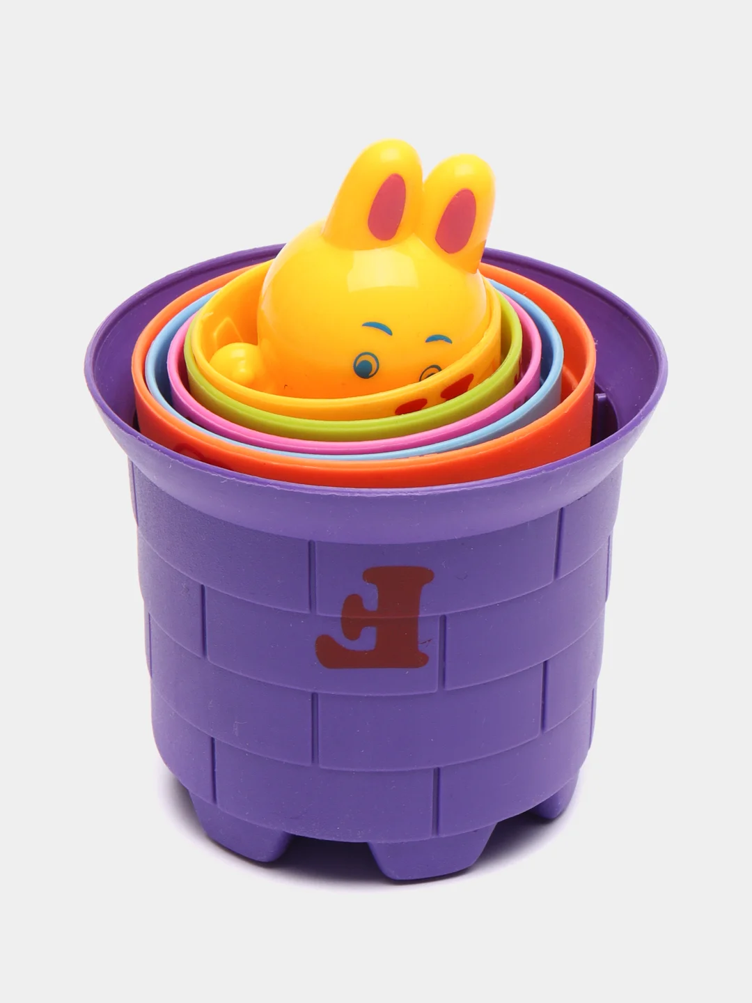 Игровой набор Пирамида: 6 стаканчиков, 1 игрушка (зайчик)