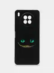 Черный чехол на Huawei Nova 8i/Honor 50 lite / Хонор 50 Лайт прозрачный с рисунком, защита камеры
