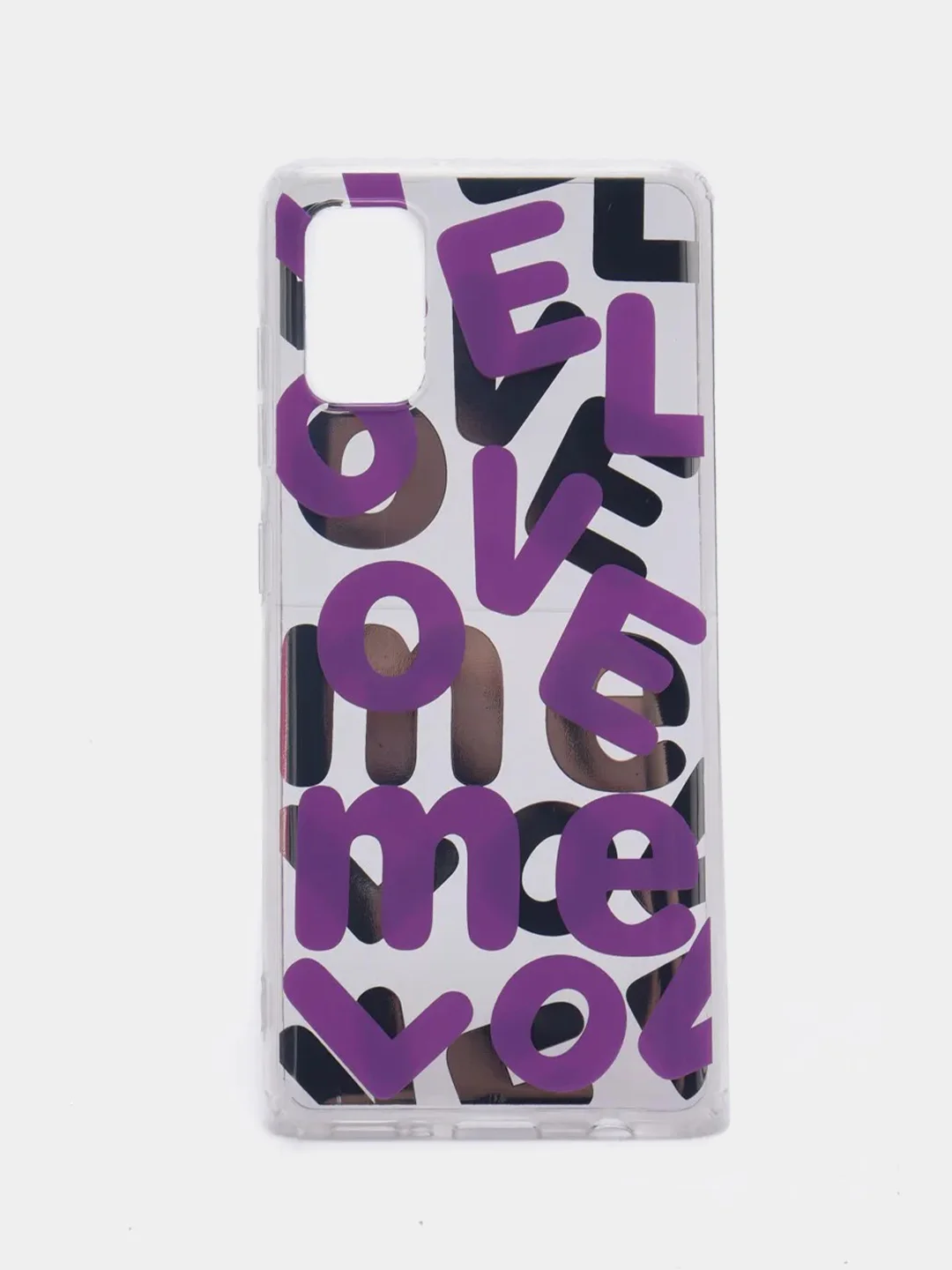 Фиолетовый чехол для Samsung Galaxy A21s/A41/A51/M01 с принтом "Love Me", силиконовый