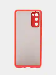 Красный чехол Samsung Galaxy S20 FE / Галакси С20 ФЕ пластиковый, матовый, с цветными кнопками